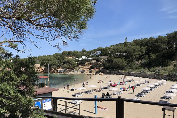 Vosta de Cala Gracio con pasarela para acceso a personas con movilidad reducida.