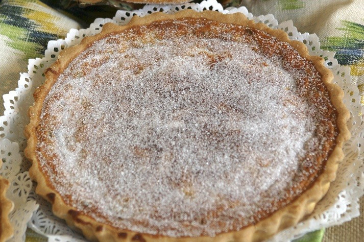 Greixonera, typical Ibiza dessert with sprinkled sugar